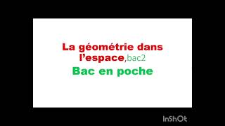 la géométrie dans lespace exercice corrigé Bac2 [upl. by Etiragram654]