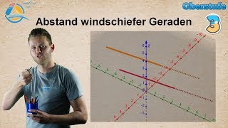 Abstand windschiefer Geraden  Gymnasium  Geraden und Ebenen  StrandMathe  Übung 3 [upl. by Kissner]