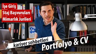 Mimarlık Kariyeri Sohbetleri İş başvuru süreçleri stajlar portfolyo ve CV juri sunumları [upl. by Aneez]