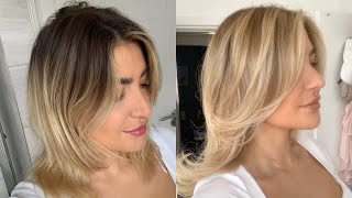 HOW TO BALAYAGE YOUR HAIR AT HOME DIY  Redken Shades EQ 10VG [upl. by Fabiano]