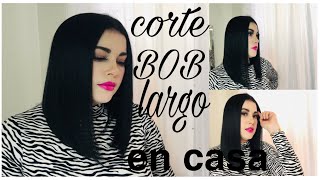 Corte bob largo fácil en casa Muy rápido de hacer Hazlo tú misma [upl. by Ayian]