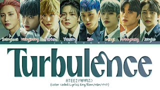 ATEEZ Turbulence Lyrics 에이티즈 야간비행 가사 Color Coded Lyrics [upl. by Nosbig]