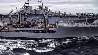 Double Underway Replenishment • US Navy [upl. by Dulcine]