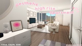 aesthetic high rise apartment  100k  bloxburg speedbuild  lovelyjules [upl. by Terrena]