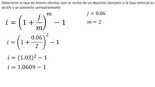 Tasas de interés nominales efectivas y equivalentes  Ejemplo 1 [upl. by Guenzi972]