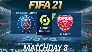 FIFA 21 PSG vs Dijon  Ligue 1 Conforama 202021  PS4 Full Match [upl. by Gilder]