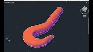 Modellare un gancio 3D con le superfici in Autocad [upl. by Dnalyag702]