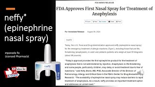 neffy epinephrine nasal spray emergency treatment of type 1 allergic reactionsanaphylaxis [upl. by Kristan]