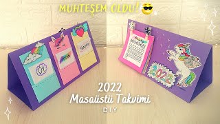 MUHTEŞEM OLDU❗HEM DE ÇİFT TARAFLI🤩 EL YAPIMI 2022 MASAÜSTÜ TAKVİMİ 📅 📆 [upl. by Monney463]