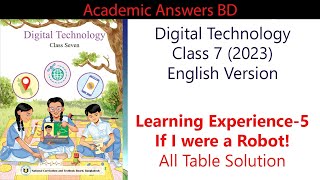 Digital Technology  Class 7 2023  English Version  Chapter1  Part2  All Table Solution [upl. by Larimore]