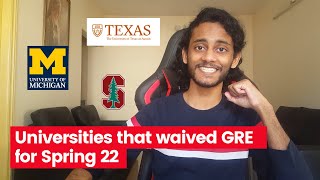 List of Universities With GRE Waiver For Spring 2022  How to apply without GRE [upl. by Lamahj]