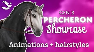 Percheron Showcase  Animations amp hairstyles  Star Stable Online⭐️ [upl. by Honna]