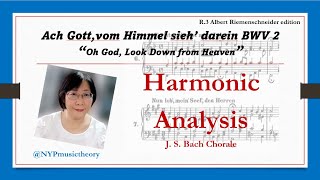 Bach Chorale R3 quotAch Gott vom Himmel Sieh Dareinquot BWV 2  Harmonic Analysis  music theory [upl. by Bronny425]