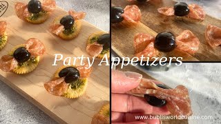 Easy Party Appetizers With Salami Crackers And Olives [upl. by Vern]