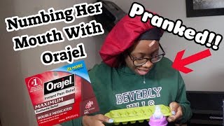 NUMBED HER MOUTH WITH ORAJEL PRANK ON DEJAH [upl. by Can409]