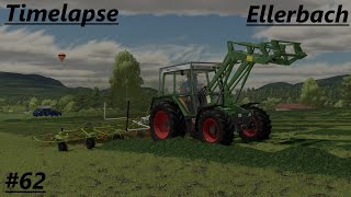 LS22 Timelapse Ellerbach 62 Heu wenden mit dem Fendt 380 GTA [upl. by Aninad]