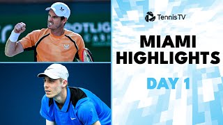 Murray Faces Berrettini Shapovalov amp Arnaldi In Action  Miami 2024 Day 1 Highlights [upl. by Miof Mela]