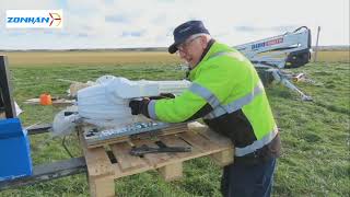 How to install a big Zonhan 5kw wind turbine ｜310KG wind turbine generator on 12m guy wires tower [upl. by Arocat]