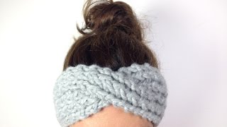 Cómo tejer una cinta turbante  diadema de lana en telar Tutorial DIY [upl. by Epilihp]