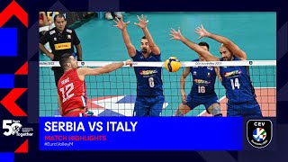 Serbia vs Italy  Match Highlights  CEV EuroVolley 2023 Men [upl. by Arateehc805]