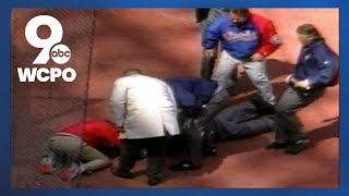 Home plate umpire John McSherry dies during Reds Opening Day game in 1996 [upl. by Arymas391]