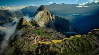 Flying Drone over Machu Picchu in Peru [upl. by Ebbarta139]