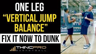 How to Jump Higher and Dunk off ONE LEG by FIXING quotVertical Jump Balancequot During Take Off [upl. by Byrd]