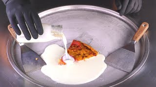 ASMR  Pizza Ice Cream Rolls  how to make Dominos Pizza to fried Ice Cream  oddly satisfying Food [upl. by Raquela]