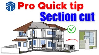 SketchUp Section Cut Pro Quick Tip  Creating Section Cuts in SketchUp  Cutting plans and sections [upl. by Lombardy538]