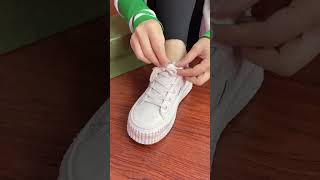 How to tie shoelaces quickly  Easy Shoe Lacing Style shorts shoelacetie shoelacing [upl. by Adyeren205]