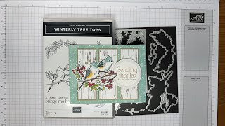 Stampin’ Up Winterly Tree Tops Thank You Card Tutorial [upl. by Jabon181]