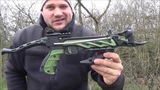 80lbs Pistolenarmbrust Alligator bicolor  Review und Schusstest [upl. by Lenoel]