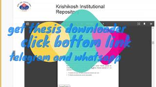 Downloading thesis from Krishikosh  from PDF in embedded windows [upl. by Eelamme]