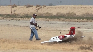 RC Learjet 35 Take Off Mishap  Best In the West 2016 [upl. by Nerraw346]