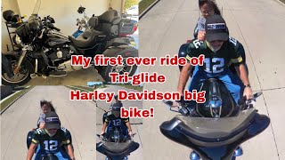 My first ever ride of Triglide Harley Davidson big bike [upl. by Nolos516]