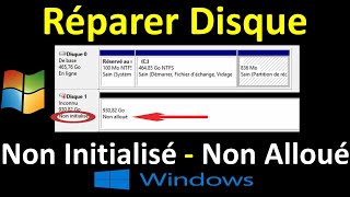 COMMENT REPARER UN DISQUE DUR NON ALLOUENON INITIALISE DANS WINDOWS 10 [upl. by Assirod]