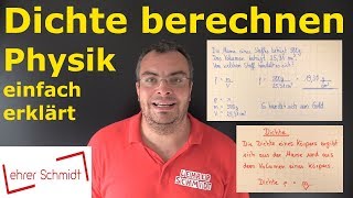 Dichte berechnen  Physik einfach erklärt Formel amp Beispiele  Lehrerschmidt [upl. by Caniff]