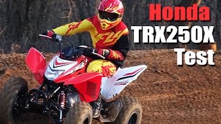 2016 Honda TRX250X Test [upl. by Nekal142]