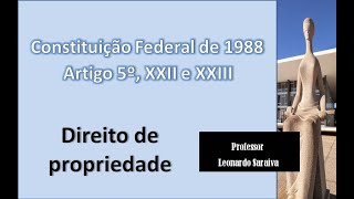 CF88  Artigo 5º Incisos XXII e XXIII  Direito de propriedade [upl. by Perr34]