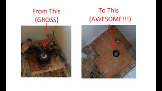 How To Fix Rotten Subfloor Under Toilet and Raise The Toilet Flange [upl. by Tallbott]