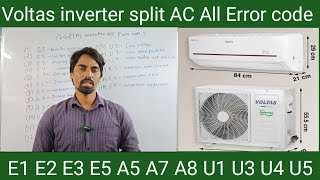 Voltas inverter split ac all error code  Inverter Ac Error Code Explain In Hindi [upl. by Husch741]