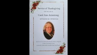 Audio Carol Ann Armstrong Funeral 15 Mar 2024 [upl. by Allesor]