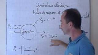 cours 1S physique ch 8 bilan de puissance de lénergie dans le cas dun générateur électrique [upl. by Aney]