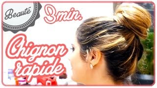 Faire un chignon rapide  Tuto coiffure 3 minutes  Beauté [upl. by Alek]