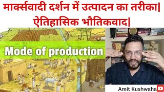 मार्क्सवादी दर्शन में उत्पादन का तरीका Modes of Production ऐतिहासिक भौतिकवादamitkushwahajnuite [upl. by Wernsman]