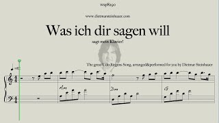 Was ich dir sagen will  Easy Piano  Udo Jürgens [upl. by Lussi608]