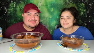 Mama Made Red Pozole Con Patitas and Tendon • Mexican Food Mukbang • Buckeye Brownies for Dessert [upl. by Anitsyrhc929]