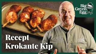 Krokante kip met zelfgemaakte rub  Big Green Egg Recept [upl. by Eskil]