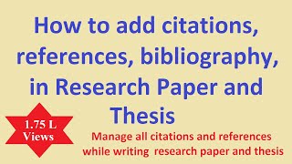 How to add citations and references in research paper thesis how to use different citations style [upl. by Suiradel598]