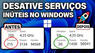 Desative ESSES SERVIÇOS inúteis AGORA para menos uso de CPU e RAM no Windows 1110 [upl. by Girard]